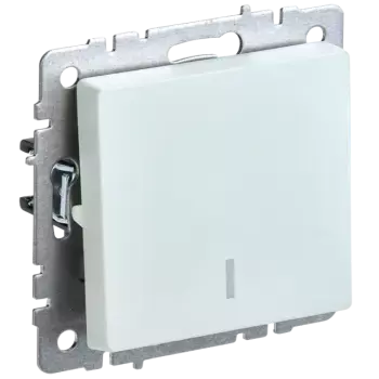 Выключатель IEK Brite ВС10-1-1-БрЖ, 1кл., индикатор/подсветка, скрытый монтаж, механизм с накладкой без рамки, жемчуг (BR-V10-1-10-K36)