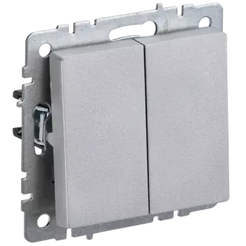 Выключатель IEK Brite ВС10-2-0-БрА, 2кл., скрытый монтаж, механизм с накладкой без рамки, алюминий (BR-V20-0-10-K47)