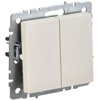 Выключатель IEK Brite ВС10-2-0-БрКр, 2кл., скрытый монтаж, механизм с накладкой без рамки, бежевый (BR-V20-0-10-K10)