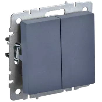 Выключатель IEK Brite ВС10-2-0-БрМ, 2кл., скрытый монтаж, механизм с накладкой без рамки, маренго (BR-V20-0-10-K35)