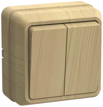 Выключатель IEK ОКТАВА ВС20-2-0-ОС, 2кл., открытый монтаж, в сборе, сосна (EVO20-K03-10-DC)