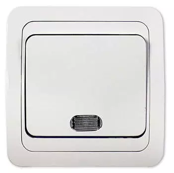 Выключатель IN HOME Classico, 1кл., индикатор/подсветка, скрытый монтаж, в сборе, белый (4680005959853)