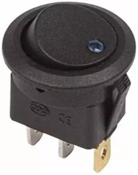 Выключатель клавишный Rexant 36-2581, подсветка, 20А, черный (36-2581)