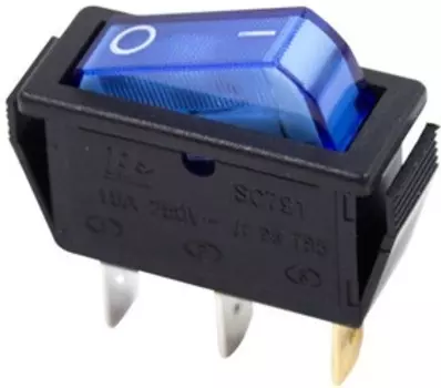 Выключатель клавишный Rexant RWB-404 SC-791 IRS-101-1C, подсветка, 15А, черный (36-2211)