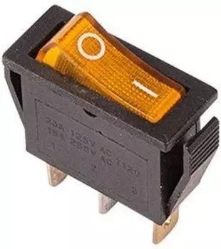 Выключатель клавишный Rexant RWB-404 SC-791 IRS-101-1C, подсветка, 15А, черный (36-2212)