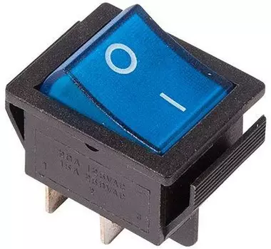Выключатель клавишный Rexant RWB-502 SC-767 IRS-201-1, подсветка, 16А, черный (36-2331)