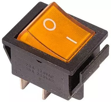 Выключатель клавишный Rexant RWB-502 SC-767 IRS-201-1, подсветка, 16А, черный (36-2333)