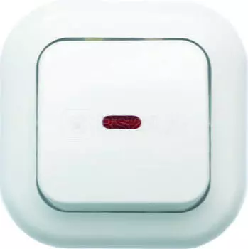 Выключатель КУНЦЕВО-ЭЛЕКТРО Валентина , 1кл., индикатор/подсветка, скрытый монтаж, в сборе, белый (7645)