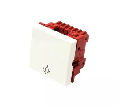 Выключатель LANMASTER без фиксации LAN-EC45x45-S1L-WH, 1кл., индикатор/подсветка, скрытый монтаж, механизм с накладкой без рамки, белый (LAN-EC45x45-S1L-WH)