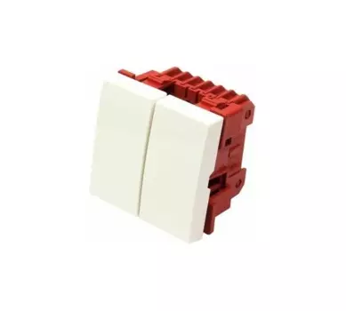 Выключатель LANMASTER LAN-EC45x45-S22-WH, 2кл., скрытый монтаж, механизм с накладкой без рамки, белый (LAN-EC45x45-S22-WH)