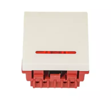 Выключатель LANMASTER LAN-EC45x45-SL11-WH, 1кл., индикатор/подсветка, скрытый монтаж, механизм с накладкой без рамки, белый (LAN-EC45x45-SL11-WH)