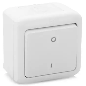Выключатель Legrand Quteo, 1кл., открытый монтаж, в сборе, белый (782309)