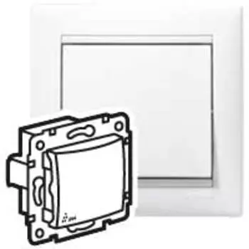 Выключатель Legrand Valena, 1кл., скрытый монтаж, механизм с накладкой без рамки, белый (774201)
