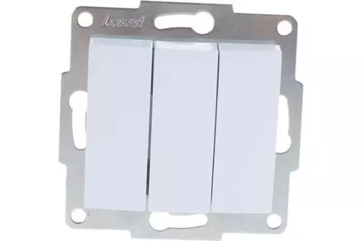 Выключатель LEZARD KARINA 707-0288-109, 3кл., скрытый монтаж, в сборе, белый (707-0288-109)