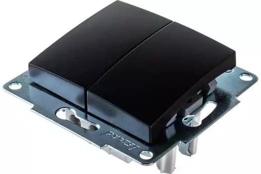 Выключатель LEZARD KARINA 707-4288-101, 2кл., скрытый монтаж, в сборе, черный бархат (707-4288-101)