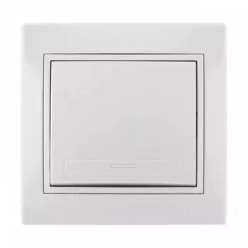 Выключатель LEZARD Mira , 1кл., скрытый монтаж, в сборе, белый (701-0202-100)