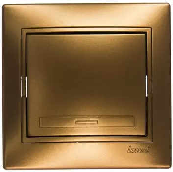 Выключатель LEZARD Mira , 1кл., скрытый монтаж, в сборе, золотой металлик (701-1313-100)