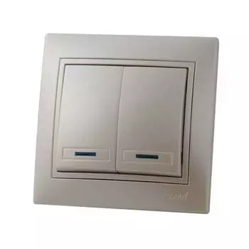 Выключатель LEZARD Mira , 2кл., индикатор/подсветка, скрытый монтаж, в сборе, жемчужно/белый перламутр (701-3030-112)