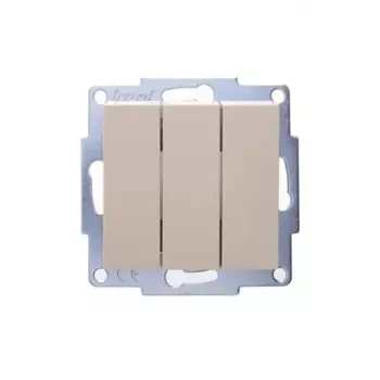 Выключатель LEZARD VESNA 742-0388-109, 3кл., скрытый монтаж, механизм без накладки и рамки, кремовый (742-0388-109)