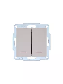 Выключатель LEZARD VESNA 742-0388-112, 2кл., индикатор/подсветка, скрытый монтаж, механизм без накладки и рамки, кремовый (742-0388-112)