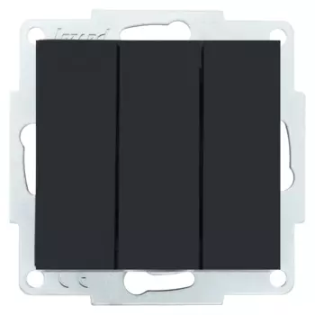 Выключатель LEZARD VESNA 742-4288-109, 3кл., скрытый монтаж, механизм без накладки и рамки, черный бархат (742-4288-109)