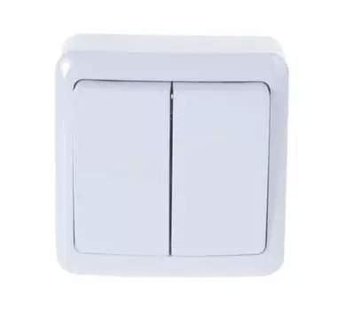 Выключатель LEZARD VIOLA, 2кл., открытый монтаж, в сборе, белый (751-0200-101)