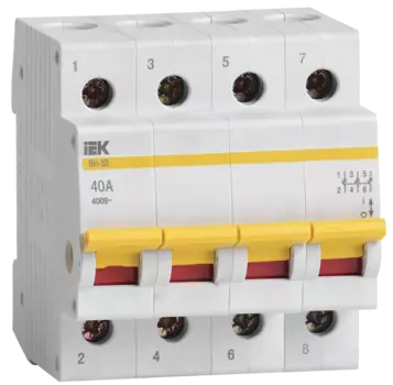 Выключатель нагрузки 4P 40А, IEK ВН-32 (MNV10-4-040)
