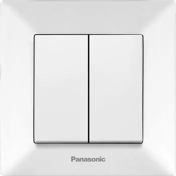 Выключатель Panasonic Arkedia, 2кл., скрытый монтаж, в сборе, белый глянцевый (wmtc00092wh-ru)