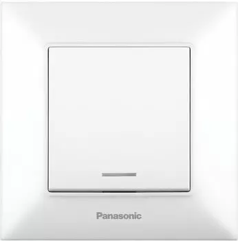 Выключатель Panasonic Arkedia Slim, 1кл., индикатор/подсветка, скрытый монтаж, в сборе, белый (WNTC00022WH-RU)