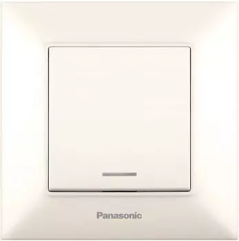 Выключатель Panasonic Arkedia Slim, 1кл., индикатор/подсветка, скрытый монтаж, в сборе, бежевый (WNTC00022BG-RU)