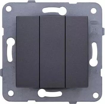 Выключатель Panasonic Karre&amp;Arkedia, 3кл., скрытый монтаж, механизм без накладки и рамки, дымчатый (wktt00152dg-ru)