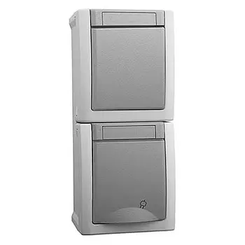 Выключатель Panasonic Pacific, 1кл., открытый монтаж, в сборе, серый (WPTC48512GR-RU)