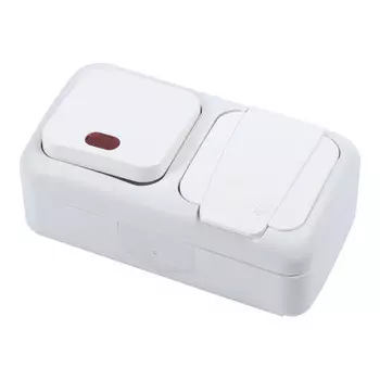 Выключатель Panasonic Palmiye, 1кл., индикатор/подсветка, открытый монтаж, в сборе, белый глянцевый (90555499)