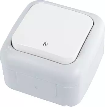 Выключатель Panasonic Palmiye, 1кл., открытый монтаж, в сборе, белый глянцевый (90555404-RU)