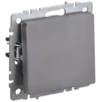 Выключатель проходной IEK Brite ВС10-1-6-БрС, 1кл., скрытый монтаж, механизм с накладкой без рамки, СТАЛЬ (BR-V12-0-10-K46)