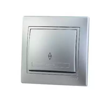 Выключатель проходной LEZARD Mira, 1кл., скрытый монтаж, в сборе, серебристый металлик (701-1010-105)