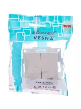 Выключатель проходной LEZARD VESNA, 2кл., открытый монтаж, в сборе, кремовый (742-0388-114)