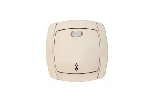 Выключатель проходной СВЕТОЗАР City Light SV-54238-B, 1кл., индикатор/подсветка, скрытый монтаж, в сборе, бежевый (SV-54238-B)