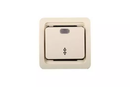 Выключатель проходной СВЕТОЗАР City SV-54138-B, 1кл., индикатор/подсветка, скрытый монтаж, в сборе, бежевый (SV-54138-B)