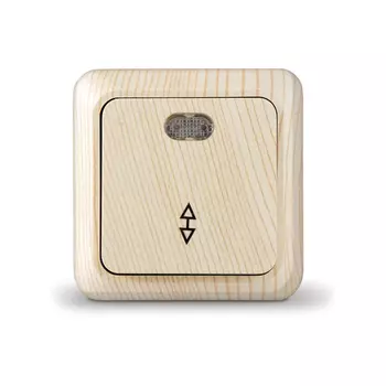 Выключатель проходной UNIVersal Олимп 5560810, 1кл., индикатор/подсветка, открытый монтаж, в сборе, сосна (5560810)