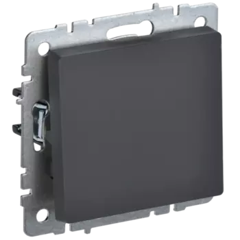 Выключатель самовозвратный IEK Brite, 1кл., скрытый монтаж, механизм с накладкой без рамки, графит (BR-V14-0-10-K53)