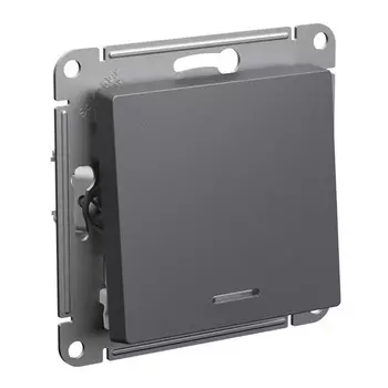 Выключатель Schneider Electric AtlasDesign, 1кл., индикатор/подсветка, скрытый монтаж, механизм с накладкой без рамки, базальт (ATN001413)