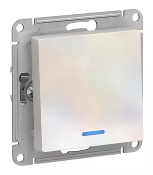 Выключатель Schneider Electric AtlasDesign, 1кл., индикатор/подсветка, скрытый монтаж, механизм с накладкой без рамки, жемчуг (ATN000413)
