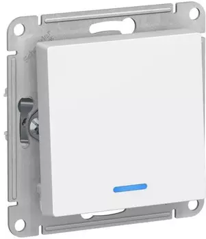 Выключатель Schneider Electric AtlasDesign, 1кл., индикатор/подсветка, скрытый монтаж, в сборе, белый (ATN001313)