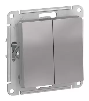 Выключатель Schneider Electric AtlasDesign, 2кл., скрытый монтаж, механизм с накладкой без рамки, алюминий (ATN000351)