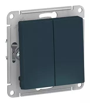 Выключатель Schneider Electric AtlasDesign, 2кл., скрытый монтаж, механизм с накладкой без рамки, изумруд (ATN000851)