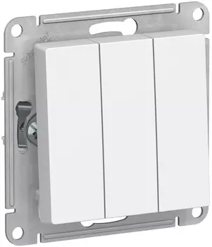 Выключатель Schneider Electric AtlasDesign, 3кл., скрытый монтаж, механизм с накладкой без рамки, белый (ATN000131)