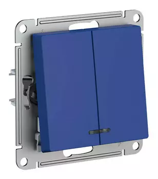 Выключатель Schneider Electric AtlasDesign ATN001153, 2кл., индикатор/подсветка, скрытый монтаж, в сборе, аквамарин (ATN001153)