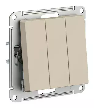 Выключатель Schneider Electric AtlasDesign ATN001231, 3кл., индикатор/подсветка, скрытый монтаж, в сборе, песочный (ATN001231)