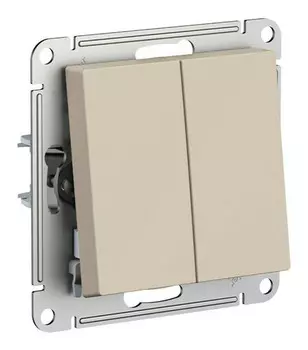 Выключатель Schneider Electric AtlasDesign ATN001251, 2кл., индикатор/подсветка, скрытый монтаж, в сборе, песочный (ATN001251)